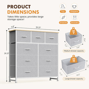 SWEETCRISPY Fabric Dresser, Storage Chest For Bedroom, Closet, Living Room, Hallway