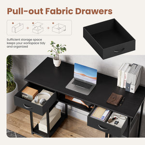 Sweetcrispy 48-Inch Desk with 3 Drawers & Storage Shelf for Home Office