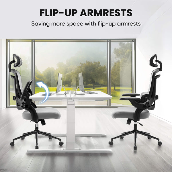 Sweetcrispy Office Chair 120° Tilt with Flip-Up Armrests for Offices