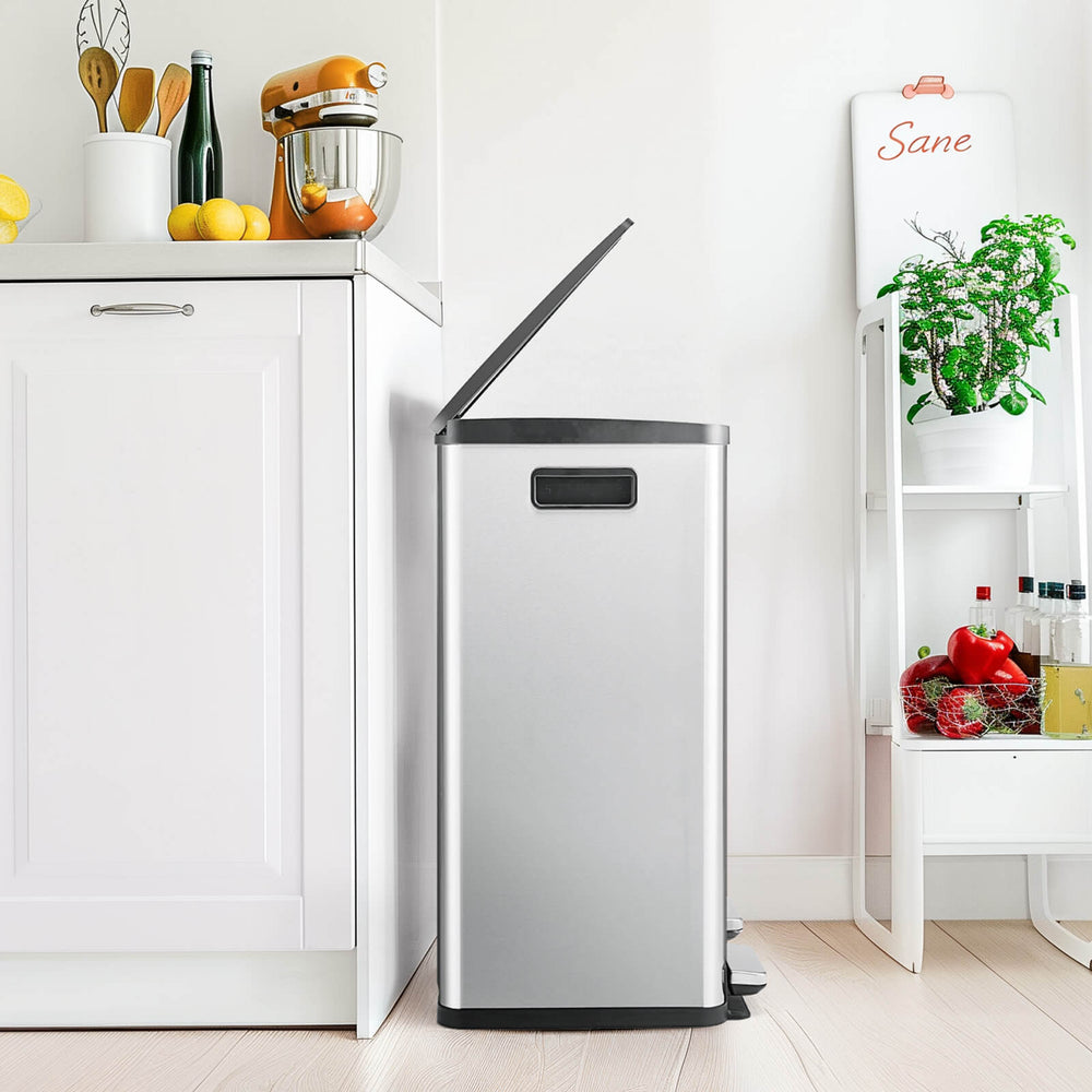 Sweetcrispy Stainless Steel Bin with Pedal Keeps Kitchen Odour Free