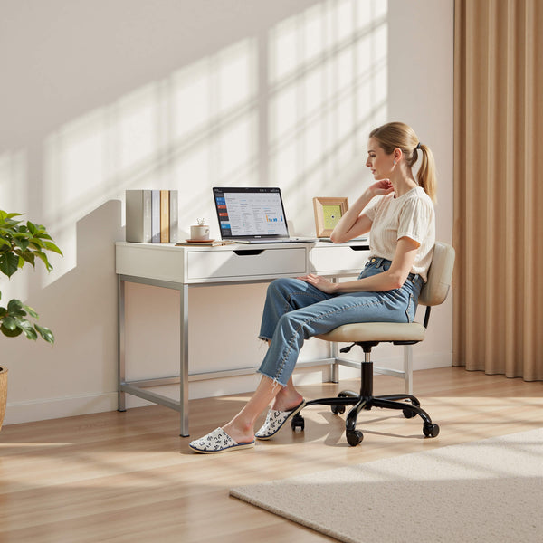 Sweetcrispy Computer Chair without Armrests Swivel for Study Room
