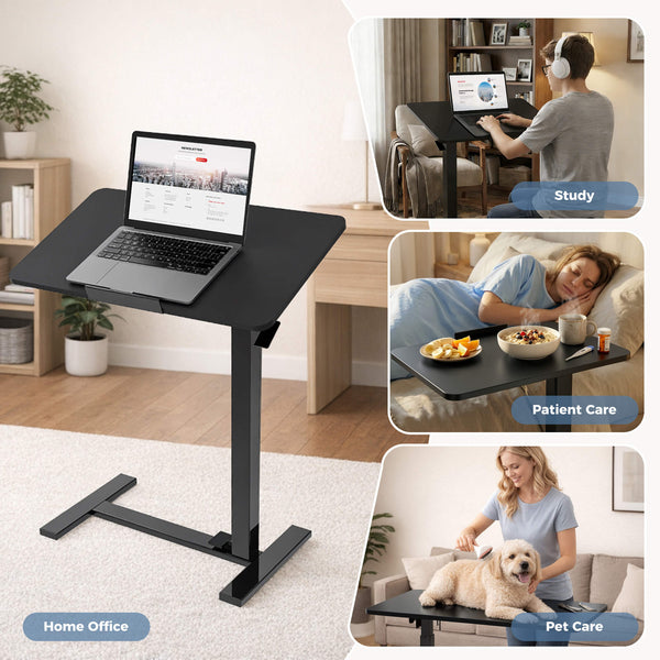 Sweetcrispy Adjustable Standing Desk with Tilting Top, Ideal for Use Next to a Sofa or Bed