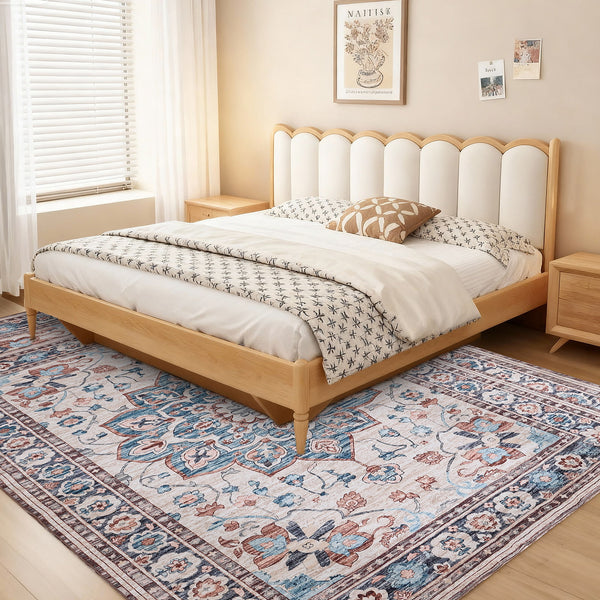 Sweetcrispy Washable Low-Pile Polyester Area Rug