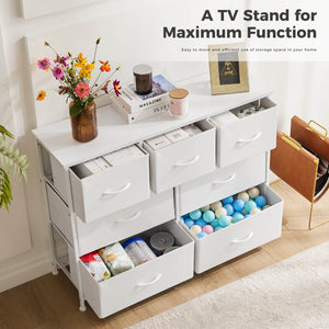 Sweetcrispy Dresser Wooden Top with Storage for Living Room Bedroom