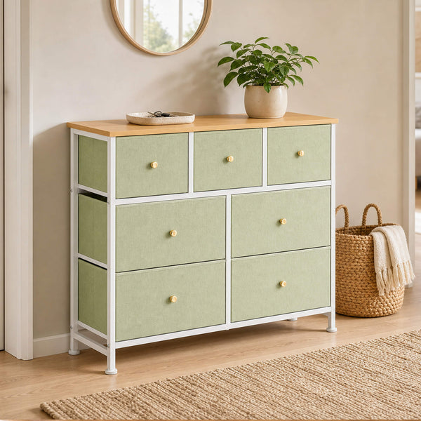 Sweetcrispy Dresser Wooden Top with Storage for Living Room Bedroom