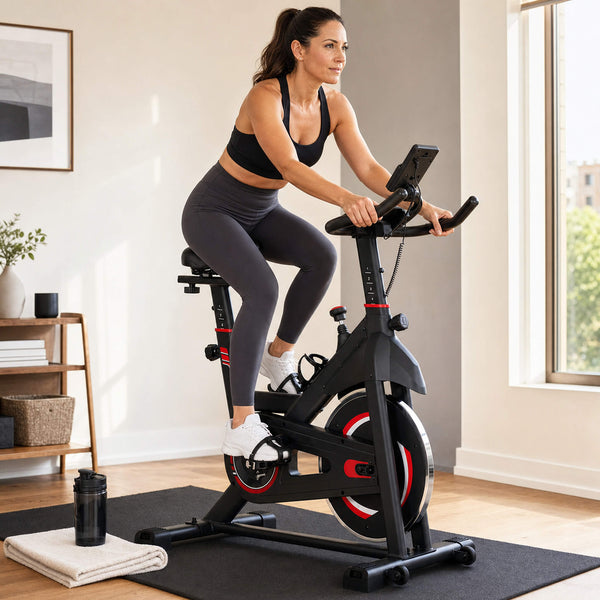 Sweetcrispy Magnetic Resistance-Type Quiet Home Exercise Bike with App Control