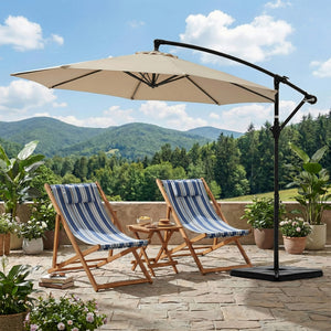 Sweetcrispy 10ft Cantilever Patio Umbrella for Garden, Backyard, Poolside