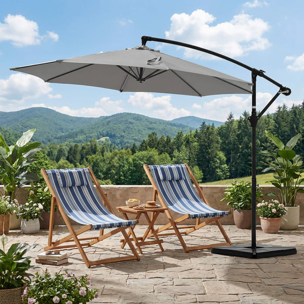 Sweetcrispy 10ft Cantilever Patio Umbrella for Garden, Backyard, Poolside