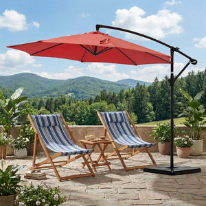 Sweetcrispy 10ft Cantilever Patio Umbrella for Garden, Backyard, Poolside