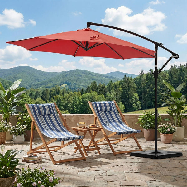 Sweetcrispy 10ft Cantilever Patio Umbrella for Garden, Backyard, Poolside