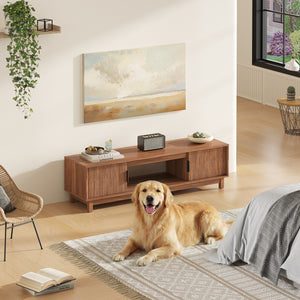 Sweetcrispy Boho TV Stand with Storage, Entertainment Center for TVs up to 65”