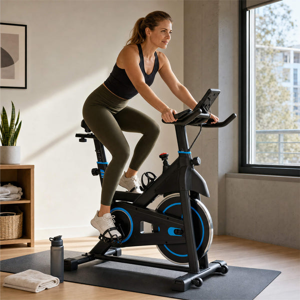 Sweetcrispy Magnetic Resistance-Type Quiet Home Exercise Bike with App Control