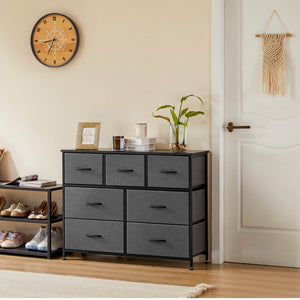 Sweetcrispy Dresser Wooden Top with Storage for Living Room Bedroom