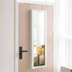 Sweetcrispy Jewellery Cabinet Hangable with Mirror for Bedroom