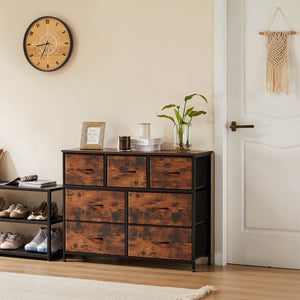 Sweetcrispy Dresser Wooden Top with Storage for Living Room Bedroom