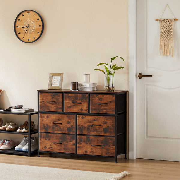 Sweetcrispy Dresser Wooden Top with Storage for Living Room Bedroom