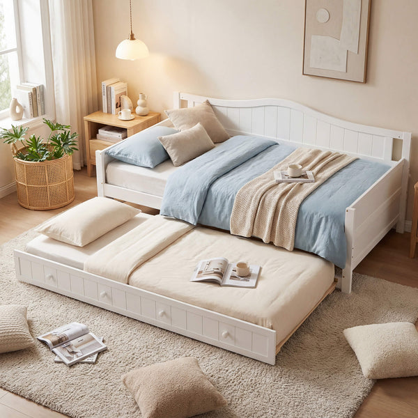 Sweetcrispy SpaceWise Twin Daybed with Trundle Bed for Small Apartments