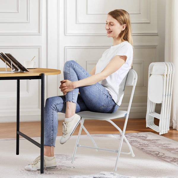 Sweetcrispy Lightweight Plastic Folding Chair for Indoor & Outdoor Use