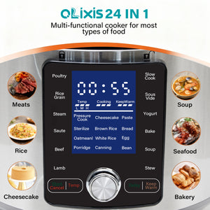 Sweetcrispy 12-in-1 Multi-Function Electric Pressure Cooker with Stainless Steel Exterior