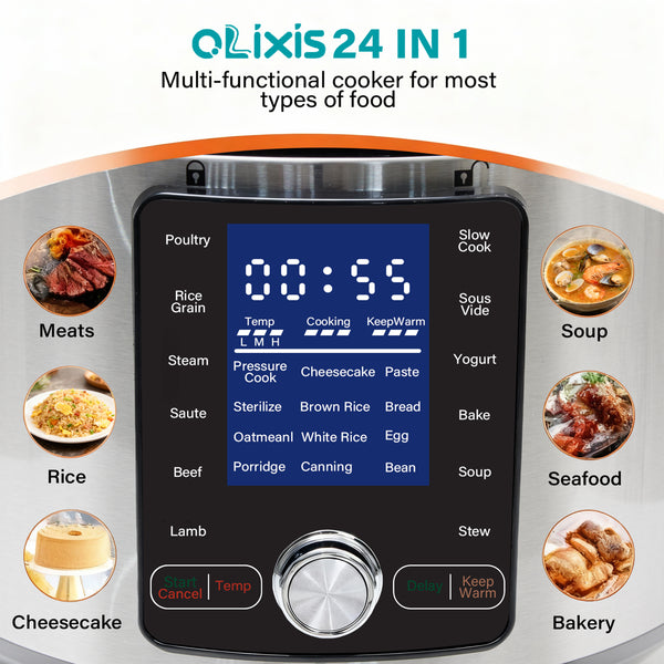Sweetcrispy 12-in-1 Multi-Function Electric Pressure Cooker with Stainless Steel Exterior