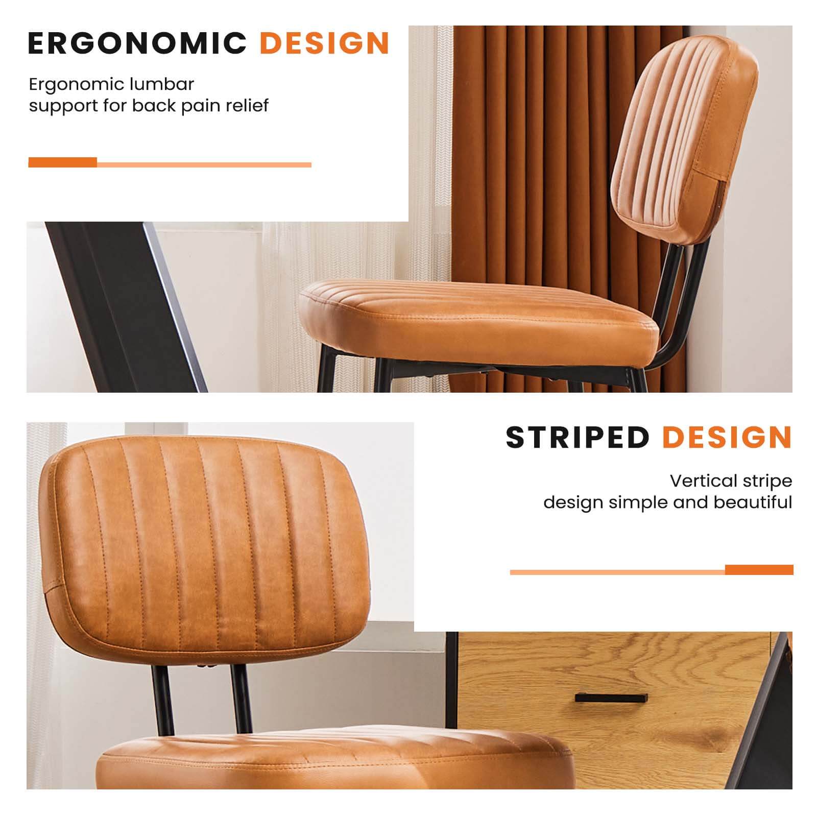 Sweetcrispy Dining Chair Piece Faux Leather Cushion Set for Dining R