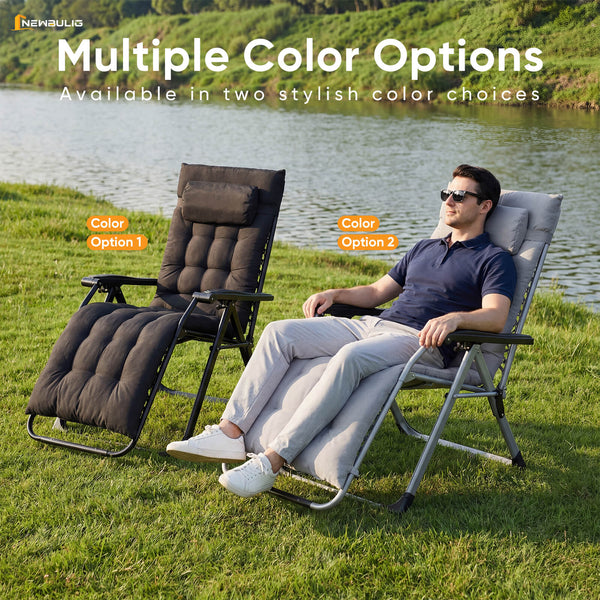 Sweetcrispy Foldable Zero-Gravity Outdoor Lounge Chair for Beach/Patio