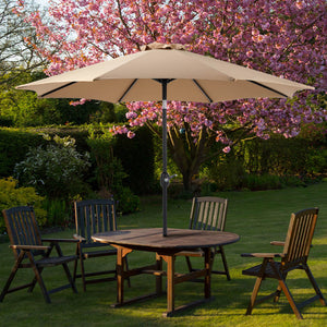 Sweetcrispy Patio Sunshade, 9 Feet with 8 Bones for Patios, Pools