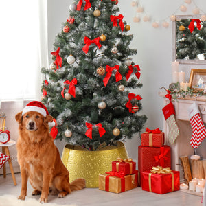 Hand-woven Christmas tree skirt Foldable -Tool-Free-Wrought Iron