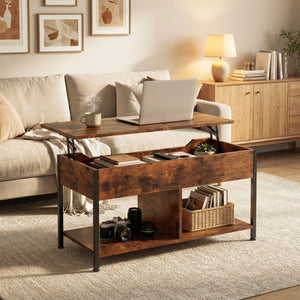 Sweetcrispy Adjustable Lift-Top Coffee Table with Storage for Living Room