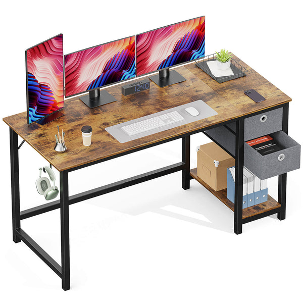 Sweetcrispy Computer Desk with Drawers for Bedroom Playroom