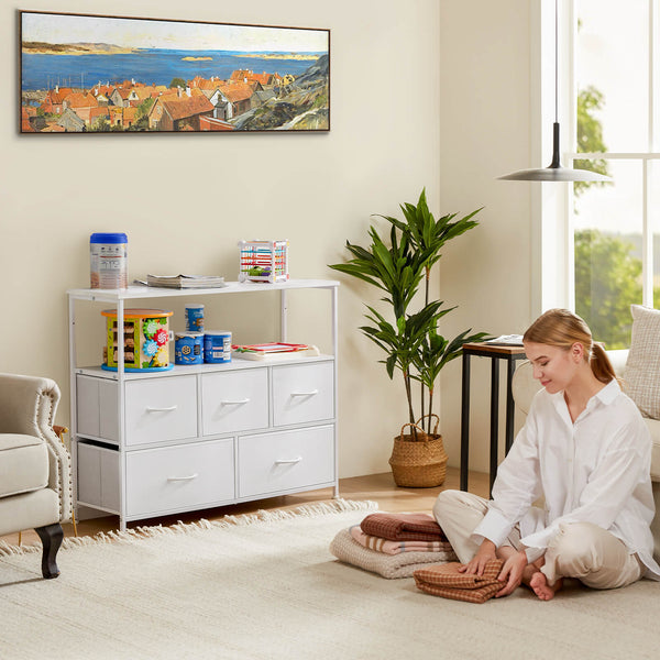 Sweetcrispy Storage Shelf TV Stand for Living Room Bedroom
