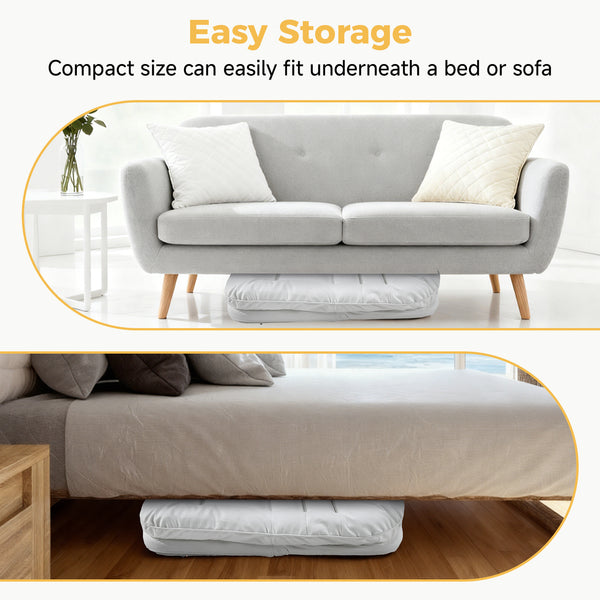 Sweetcrispy Foldable Cushioned Saucer Chair, Lounge Chair with Adjustable Back Support