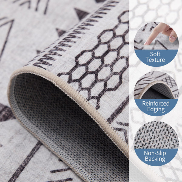 Sweetcrispy Luxury Weave Washable Area Rug for Bedroom Living Room