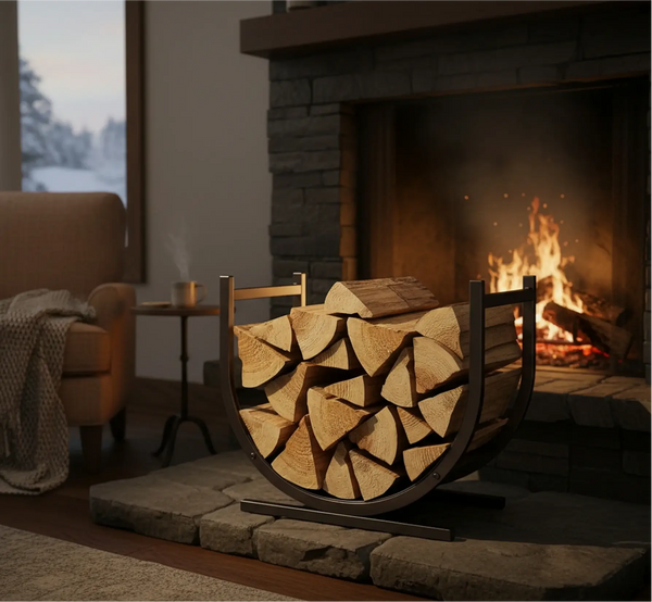 Sweetcrispy SteadyHearth Heavy Duty U-Shaped Firewood Rack