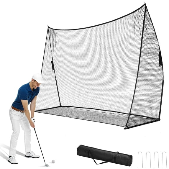 Sweetcrispy 10x7 FT Golf Practice Net with Target, Driving Range Net for Indoor and Outdoor Use, Red