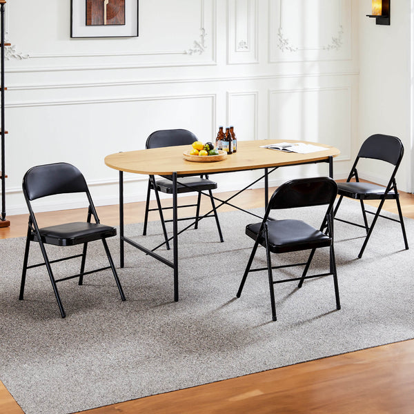 Sweetcrispy Leather Folding Chair for Events and Home Use