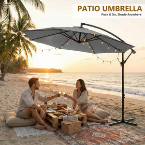 Sweetcrispy 10ft Cantilever Patio Umbrella for Garden, Backyard, Poolside