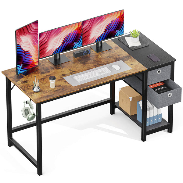 Sweetcrispy Computer Desk with Drawers for Bedroom Playroom