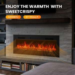 Sweetcrispy Smart Electric Fireplace for Indoor Use