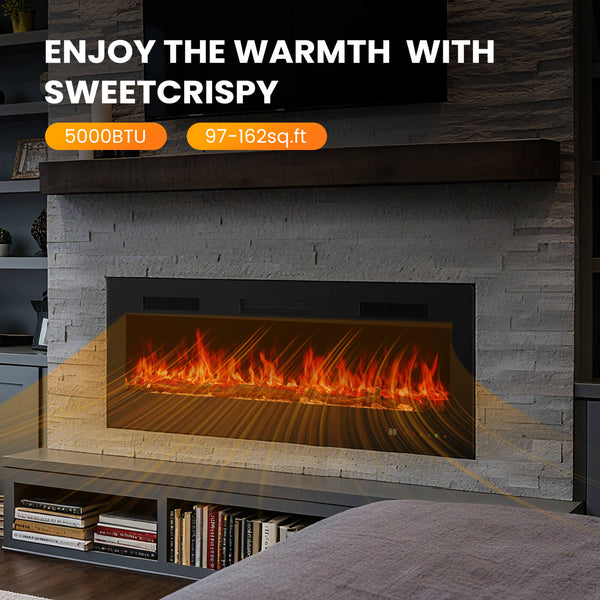 Sweetcrispy Smart Electric Fireplace for Indoor Use