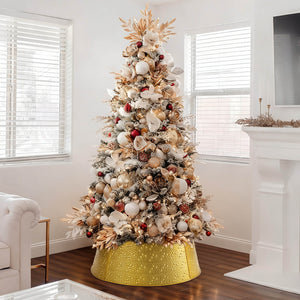 Hand-woven Christmas tree skirt Foldable -Tool-Free-Wrought Iron