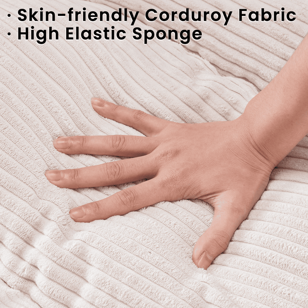 Sweetcrispy Corduroy Convertible Futon Sofa Bed for Living Room & Small Spaces