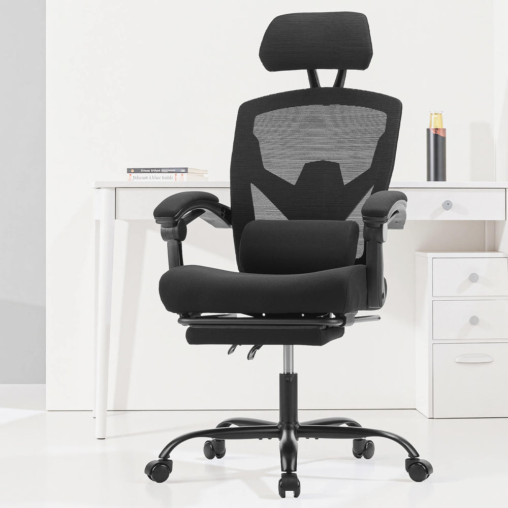 Sweetcrispy Office Chair with Lumbar Extendable Pedal