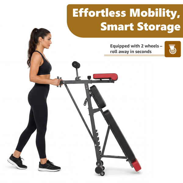 Sweetcrispy Adjustable Weight Bench, Foldable Strength Training Bench with 6 Backrest Positions, Incline Decline Flat Modes, 660 lbs Capacity for Home Gym Workout