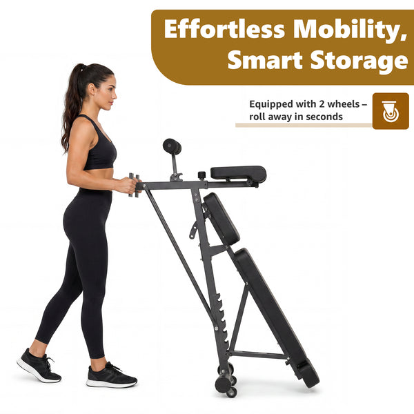 Sweetcrispy Adjustable Weight Bench, Foldable Strength Training Bench with 6 Backrest Positions, Incline Decline Flat Modes, 660 lbs Capacity for Home Gym Workout