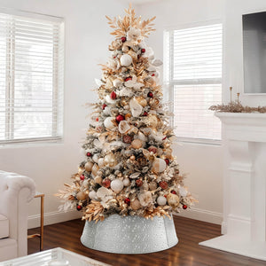 Hand-woven Christmas tree skirt Foldable -Tool-Free-Wrought Iron