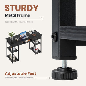Sweetcrispy 48-Inch Desk with 3 Drawers & Storage Shelf for Home Office