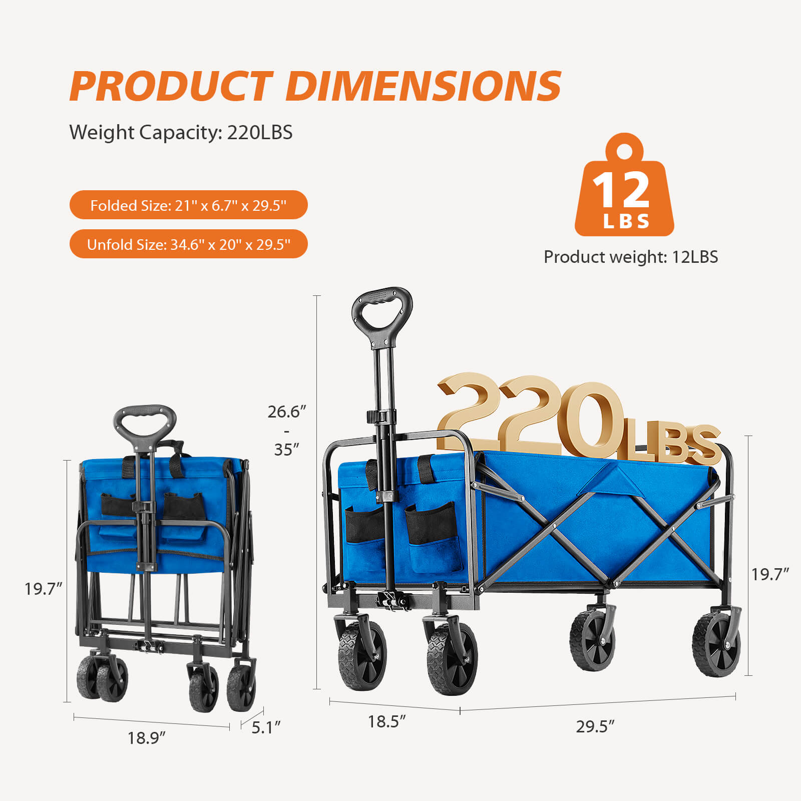 Sweetcrispy Foldable Wagon with All Terrain Wheels for Outdoor Camping – sweetcrispy