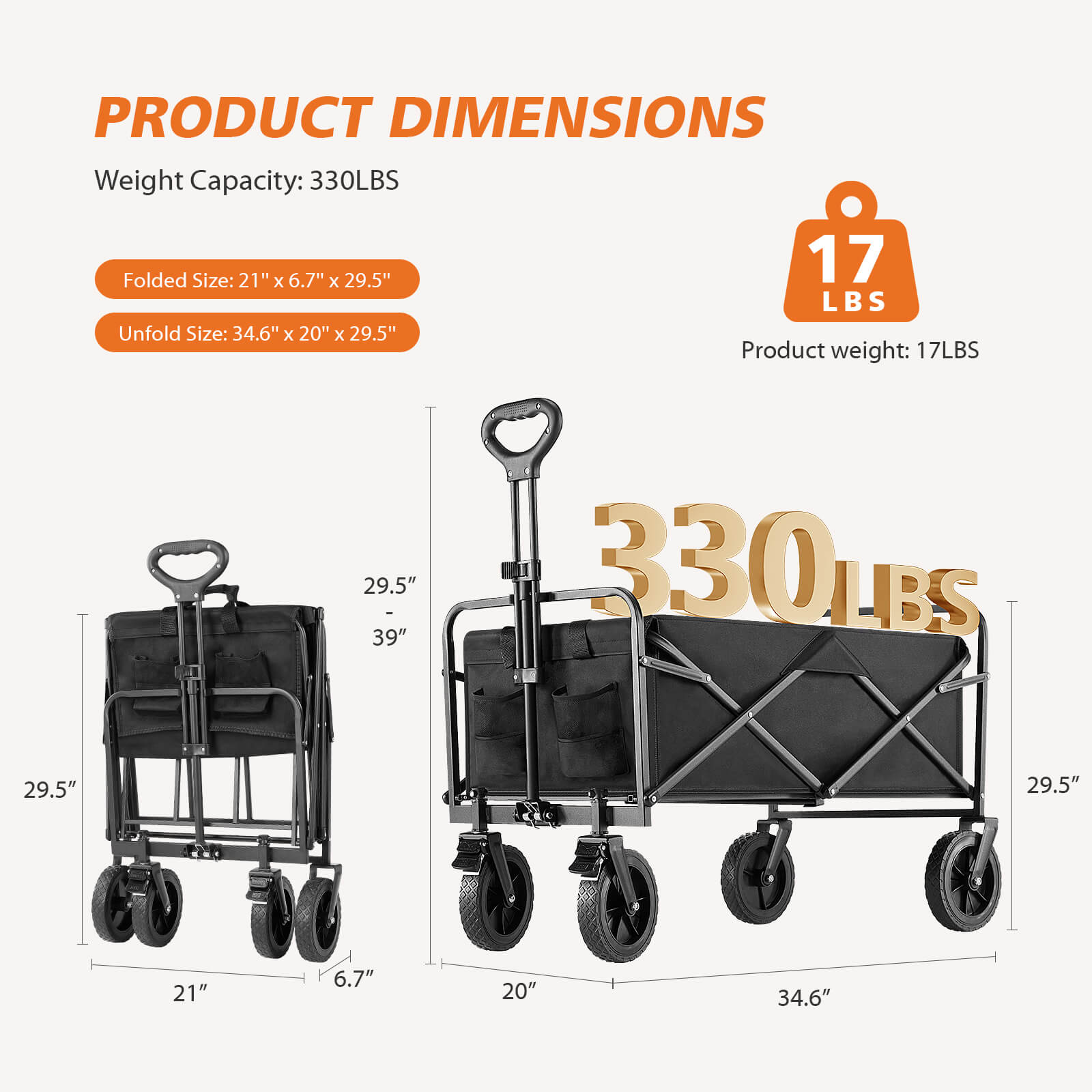 Sweetcrispy Foldable Wagon with All Terrain Wheels for Outdoor Camping – sweetcrispy
