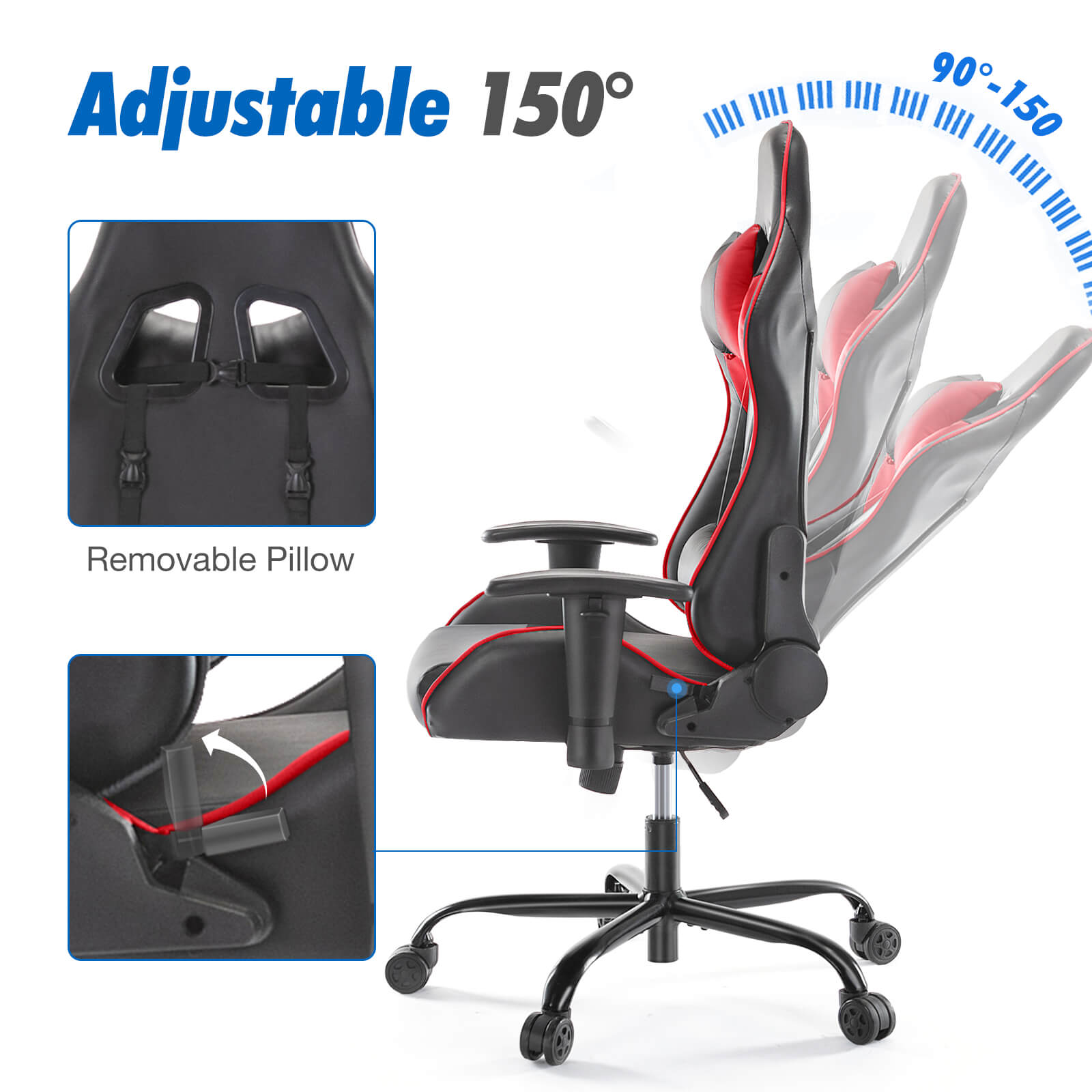 Gaming Chair with Footrest4